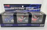 Choro Q tomica tomy JGTC Series Calsonic, Nismo Xanavi & Nismo Test Car R34 Skyline GT-R Pullback car. nihobby  日改