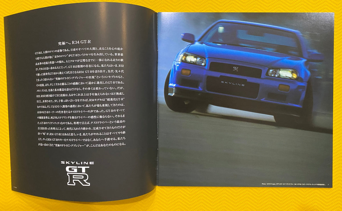 Nissan 1999 SKYLINE R34 GT-R Brochure with Optional parts catalog