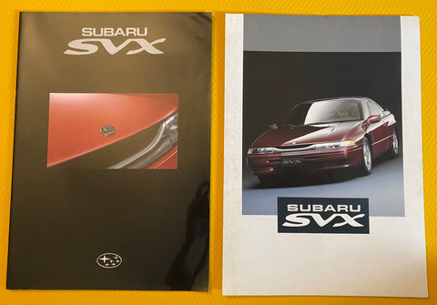 Subaru SVX Two English Brochures with Hong Kong dealer name card NIHOBBY 日改通商  
