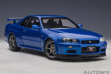 AutoArt NISSAN SKYLINE GT-R (R34) V-SPEC II (BAYSIDE BLUE) NIHOBBY 日改