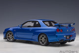 AutoArt NISSAN SKYLINE GT-R (R34) V-SPEC II (BAYSIDE BLUE) NIHOBBY 日改