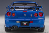 AutoArt NISSAN SKYLINE GT-R (R34) V-SPEC II (BAYSIDE BLUE) NIHOBBY 日改