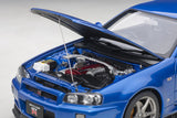 AutoArt NISSAN SKYLINE GT-R (R34) V-SPEC II (BAYSIDE BLUE) NIHOBBY 日改