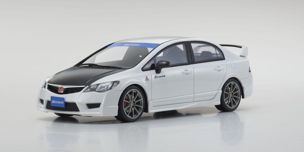 Otto Kyosho 1/18 Honda Civic Type R FD2 Spoon White Street version.
