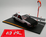 DISM TOYOTA INITIAL D 1/24 AE86 TRUENO with CARBON BONNET, AE101 TRD GROUP A ENGINE, ADDITIONAL METERS.) NIHOBBY 日改