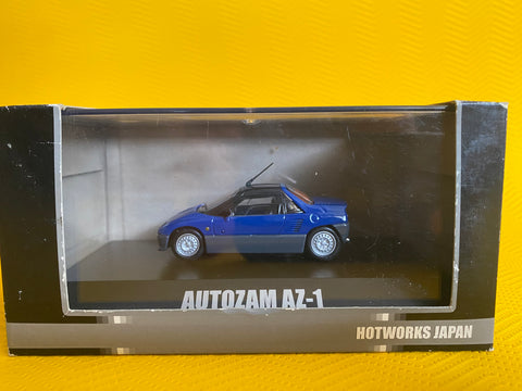 HOTWORKS RACING FACTORY HOT WORKS RACING FACTORY 1/43 MAZDA AUTOZAM AZ-1 BLUE DIE-CAST NIHOBBY 日改
