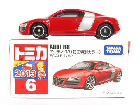 TOMICA No. 6 AUDI R8 First Launch Edition with 2013 Sticker.Discounted. NIHOBBY 日改