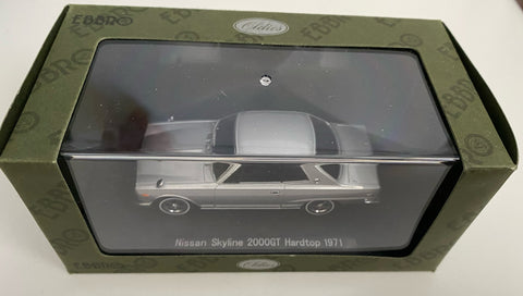 Ebbro 1/43 Nissan Skyline 2000GT 1971 Hardtop Silver hakosuka Nihobby 日改