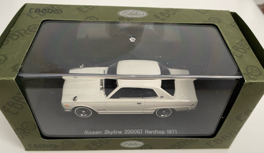 Ebbro 1/43 Nissan Skyline 2000GT 1971 Hardtop White. – NIHOBBY 日 