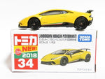 TOMICA No. 34 LAMBORGHINI HURACAN PERFORMANTE First Launch Edition with 2018 Sticker. NIHOBBY 日改