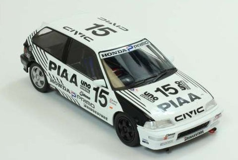 TRIPLE 9 T9-1800102 HONDA CIVIC EF9 N.15 JTC PIAA SUGO 300K 1991 K.SATO-I.GOTO 1:18 Nihobby 日改